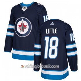 Män Ishockey Winnipeg Jets Tröja Bryan Little 18 Adidas 2017-2018 Marinblå Authentic